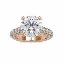 DEF Round Cut Full White Moissanite White,Yellow,Rose Gold For Engagement