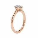 Round Cut Full White Moissanite Gold Ring With Accents For Engagement