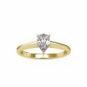 Round Cut Full White Moissanite Gold Ring With Accents For Engagement