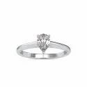 Round Cut Full White Moissanite Gold Ring With Accents For Engagement