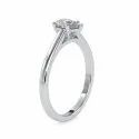 Round Cut Full White Moissanite Gold Ring With Accents For Engagement