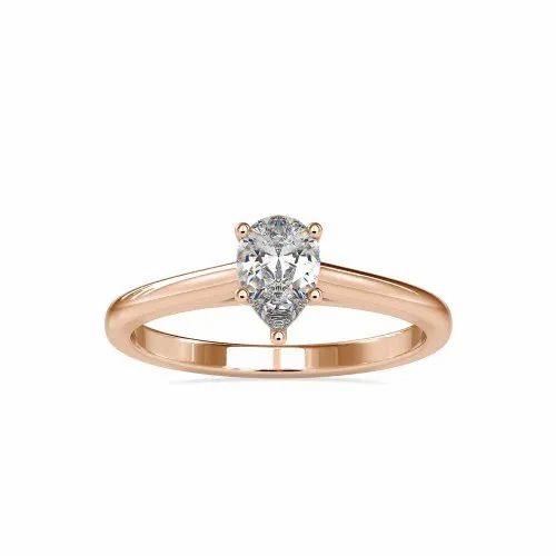 Round Cut Full White Moissanite Gold Ring With Accents For Engagement