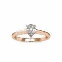 Round Cut Full White Moissanite Gold Ring With Accents For Engagement