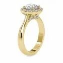 Round Cut White Moissanite Ring White Yellow Rose Gold For Engagement