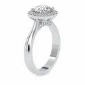 Round Cut White Moissanite Ring White Yellow Rose Gold For Engagement