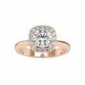 Round Cut White Moissanite Ring White Yellow Rose Gold For Engagement
