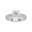 Round Cut Full White Moissanite Ring White,Yellow,Rose Gold For Engagement Wedding