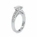 Round Cut Full White Moissanite Ring White,Yellow,Rose Gold For Engagement Wedding