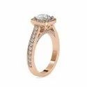 Round Cut Full White Moissanite Ring White,Yellow Rose Gold For Engagement, Wedding