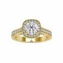 Round Cut Full White Moissanite Ring White,Yellow Rose Gold For Engagement, Wedding