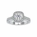 Round Cut Full White Moissanite Ring White,Yellow Rose Gold For Engagement, Wedding