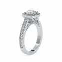 Round Cut Full White Moissanite Ring White,Yellow Rose Gold For Engagement, Wedding