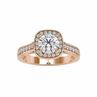 Round Cut Full White Moissanite Ring White,Yellow Rose Gold For Engagement, Wedding