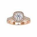 Round Cut Full White Moissanite Ring White,Yellow Rose Gold For Engagement, Wedding