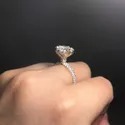 Round Cut Full White Moissanite Ring White,Yellow,Rose Gold For Engagement, Wedding