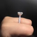 Round Cut Full White Moissanite Ring White,Yellow,Rose Gold For Engagement, Wedding