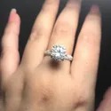 Round Cut Full White Moissanite Ring White,Yellow,Rose Gold For Engagement, Wedding