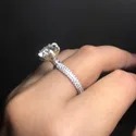 Round Cut Full White Moissanite Ring White,Yellow,Rose Gold For Engagement, Wedding
