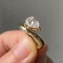 Round Cut Full White Moissanite Ring White Yellow Rose Gold For Engagement Wedding