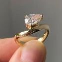 Round Cut Full White Moissanite Ring White Yellow Rose Gold For Engagement Wedding