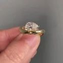 Round Cut Full White Moissanite Ring White Yellow Rose Gold For Engagement Wedding