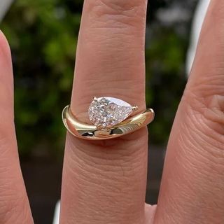 Round Cut Full White Moissanite Ring White Yellow Rose Gold For Engagement Wedding