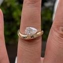 Round Cut Full White Moissanite Ring White Yellow Rose Gold For Engagement Wedding