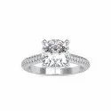 Round Cut Full White Moissanite Ring White,Yellow,Rose Gold For Wedding