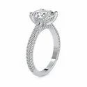 Round Cut Full White Moissanite Ring White,Yellow,Rose Gold For Wedding