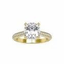 Round Cut Full White Moissanite Ring White,Yellow,Rose Gold For Wedding