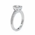 Three Stones Round Pear Cut Full White Moissanite White,Yellow,Rose Gold For Engagement