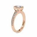 Three Stones Round Pear Cut Full White Moissanite White,Yellow,Rose Gold For Engagement