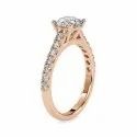 White,Yellow,Rose Gold 3mm ( 7 Stones ) Round Cut Full White Moissanite Ring