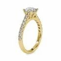 White,Yellow,Rose Gold 3mm ( 7 Stones ) Round Cut Full White Moissanite Ring