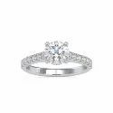 White,Yellow,Rose Gold 3mm ( 7 Stones ) Round Cut Full White Moissanite Ring
