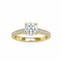 White,Yellow,Rose Gold 3mm ( 7 Stones ) Round Cut Full White Moissanite Ring