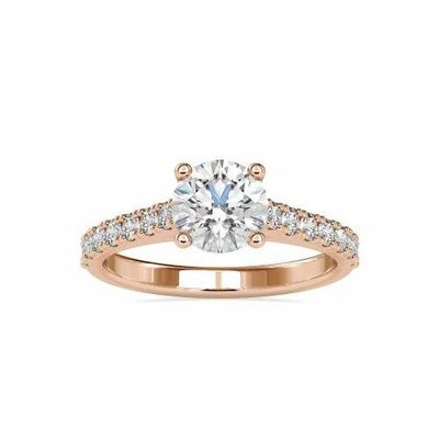 White,Yellow,Rose Gold 3mm ( 7 Stones ) Round Cut Full White Moissanite Ring