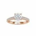 White,Yellow,Rose Gold 3mm ( 7 Stones ) Round Cut Full White Moissanite Ring