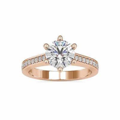 White Yellow Rose Gold Emerald Cut Full White Moissanite Halo Ring With Accents For Engagement