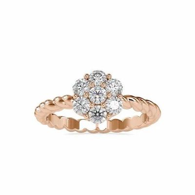White,Yellow,Rose Gold 3mm ( 7 Stones ) Round Cut Full White Moissanite Ring