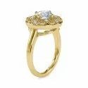 DEF Round Cut Full White Moissanite Ring White,Yellow,Rose Gold For Engagement