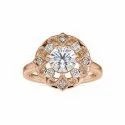 DEF Round Cut Full White Moissanite Ring White,Yellow,Rose Gold For Engagement