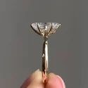 White Yellow Rose Gold Round Cut Full White Moissanite Ring For Engagement Wedding