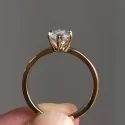 White Yellow Rose Gold Round Cut Full White Moissanite Ring For Engagement Wedding