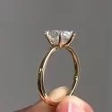 White Yellow Rose Gold Round Cut Full White Moissanite Ring For Engagement Wedding