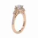 White,Yellow,Rose Gold Round Cut Full White Moissanite Ring For Engagement, Wedding Ring
