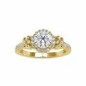 White,Yellow,Rose Gold Round Cut Full White Moissanite Ring For Engagement, Wedding Ring