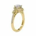 White,Yellow,Rose Gold Round Cut Full White Moissanite Ring For Engagement, Wedding Ring