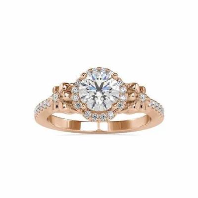 White,Yellow,Rose Gold Round Cut Full White Moissanite Ring For Engagement, Wedding Ring