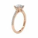 White Yellow Rose Gold Round Cut Full White Moissanite Ring For Engagement Wedding